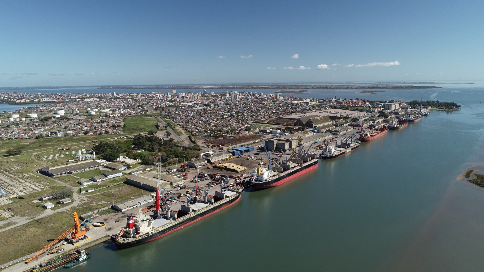 Vista aérea do Porto de Rio Grande